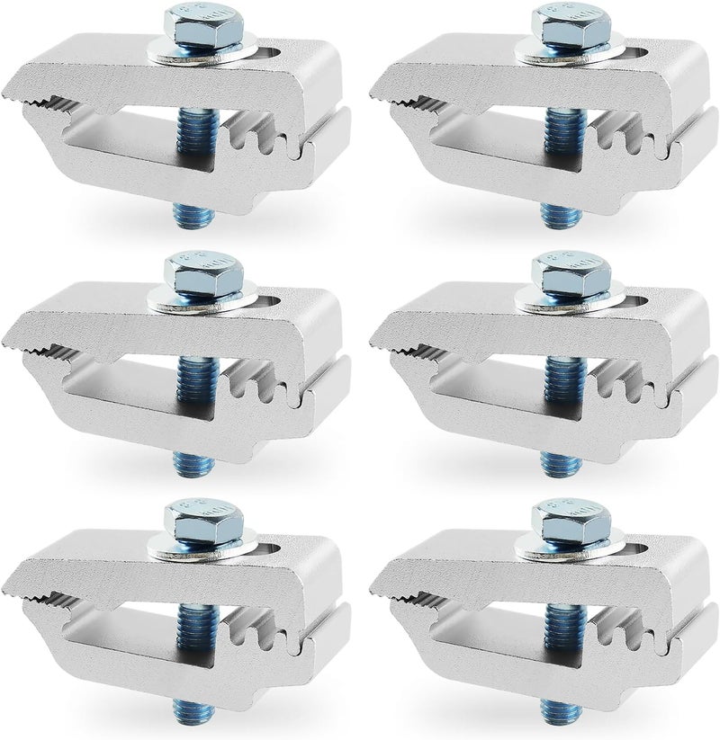 QYMOPAY Aluminum Mounting Clamps Tonneau Cover clamps Truck Topper Clamps for Truck Cover, Cap, Camper Shell 6 Pack Silver - Image 1